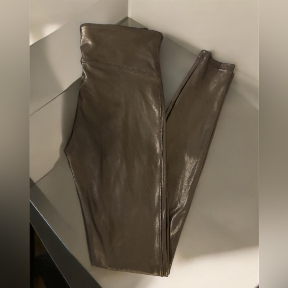 Spanx Shiny Black Leggings